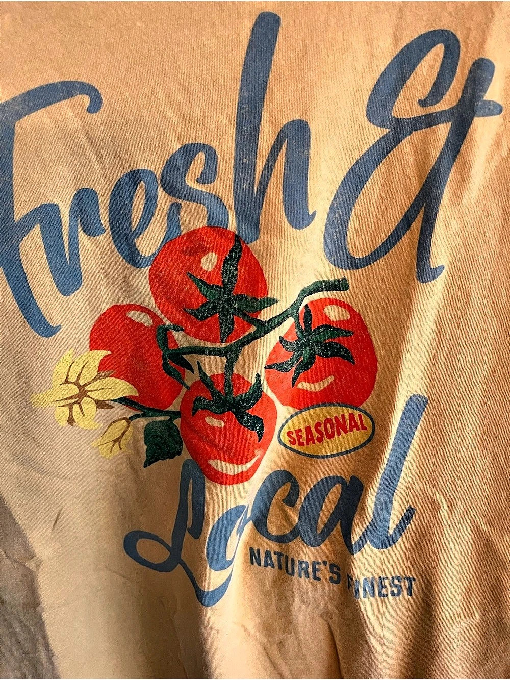 Old Navy EveryWear Fresh & Local Graphic Tee Orange XL